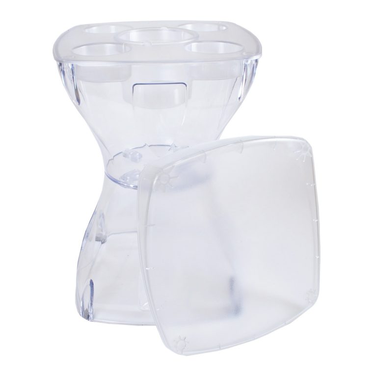 Banqueta, petisqueira e porta copos de plástico transparente- Plastable Completa