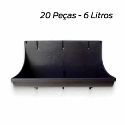 Vaso Modular Jardim Vertical 6 Litros PP Preto 20 peças