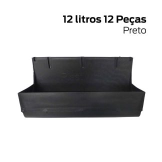 Vasos Modulares para Jardim Vertical - Preto 12 litros 12 peças
