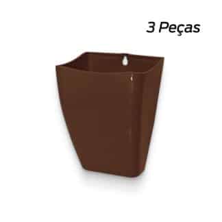 Vaso Cachepô Parede PP Itaúba 3 peças